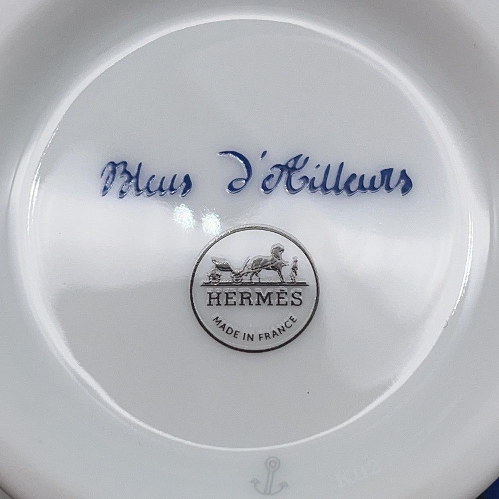 Hermes Cream Blue Daieur Pottery Shoulder Bag White — view 6