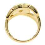 Celine Logo Double Circle Diamond Ring 18K Yellow Gold — view 5
