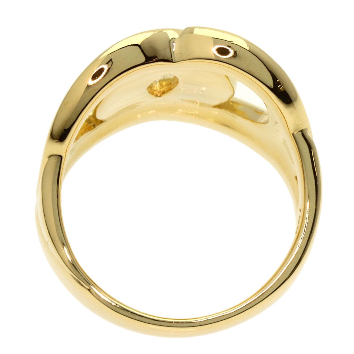 Celine Logo Double Circle Diamond Ring 18K Yellow Gold — view 5