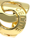 Celine Logo Double Circle Diamond Ring 18K Yellow Gold — view 9