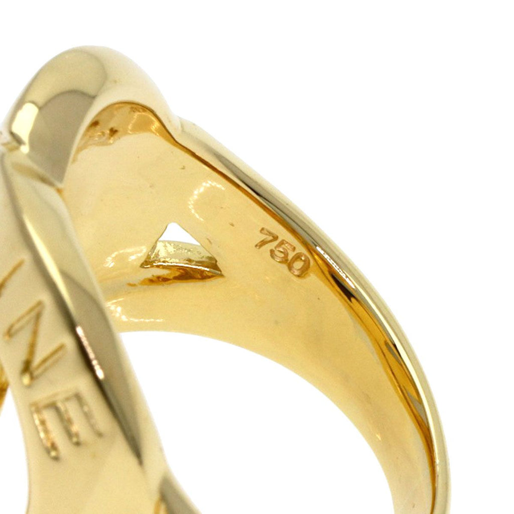 Celine Logo Double Circle Diamond Ring 18K Yellow Gold — view 6
