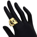 Celine Logo Double Circle Diamond Ring 18K Yellow Gold — view 8