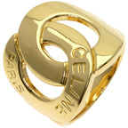 Celine Logo Double Circle Diamond Ring 18K Yellow Gold — view 2