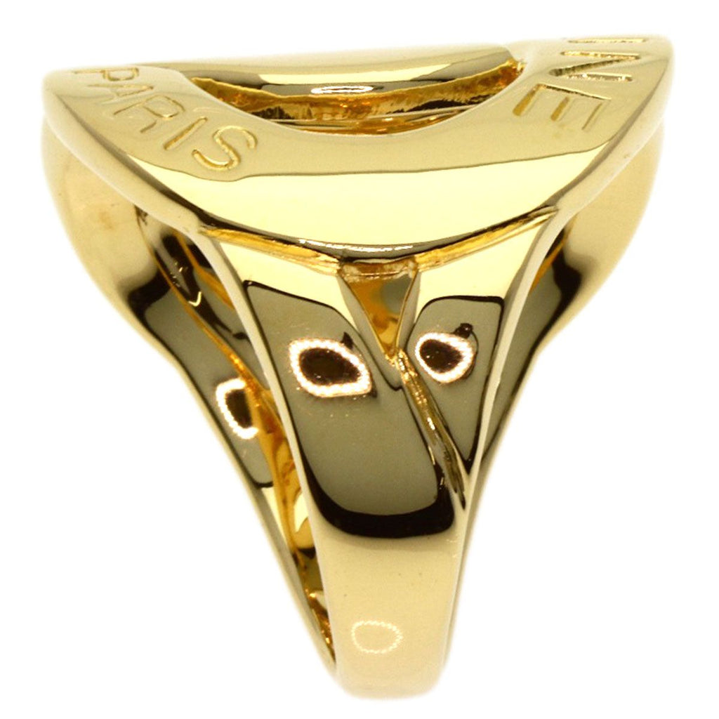 Celine Logo Double Circle Diamond Ring 18K Yellow Gold — view 4
