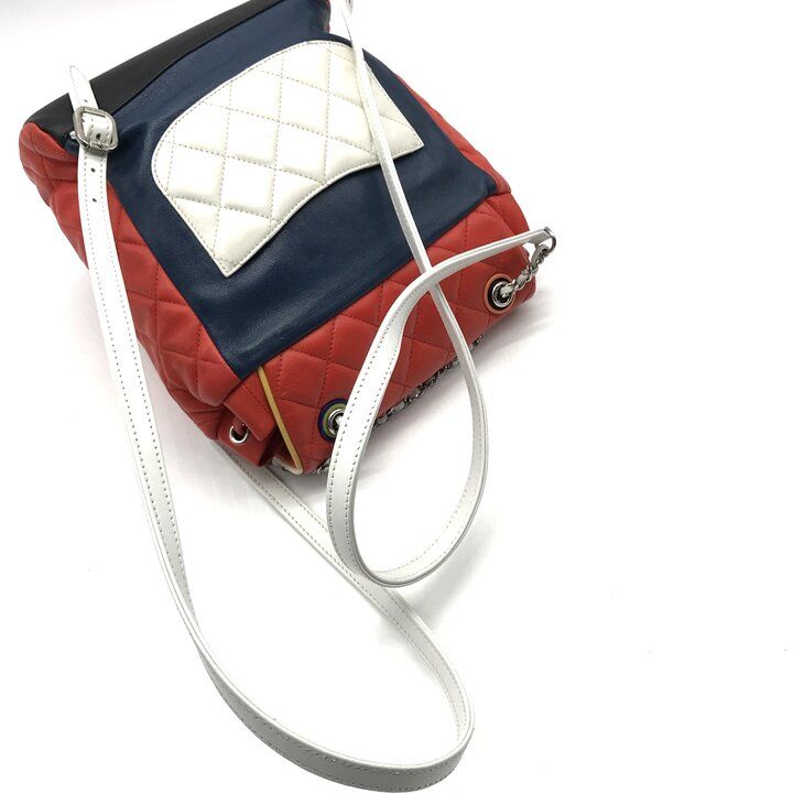 Chanel CC Logo Quilted Chain Lambskin Backpack Turnlock Multicolor — view 7