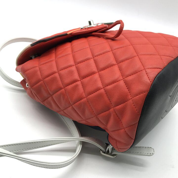 Chanel CC Logo Quilted Chain Lambskin Backpack Turnlock Multicolor — view 5