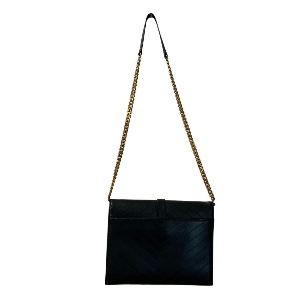 Saint Laurent Paris BO Monogram Cassandra Stitch Chain Shoulder Bag Black — view 3
