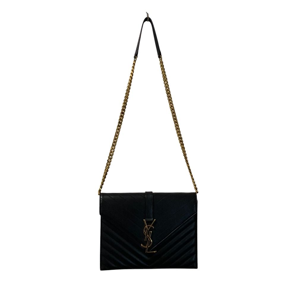 Saint Laurent Paris BO Monogram Cassandra Stitch Chain Shoulder Bag Black — view 2