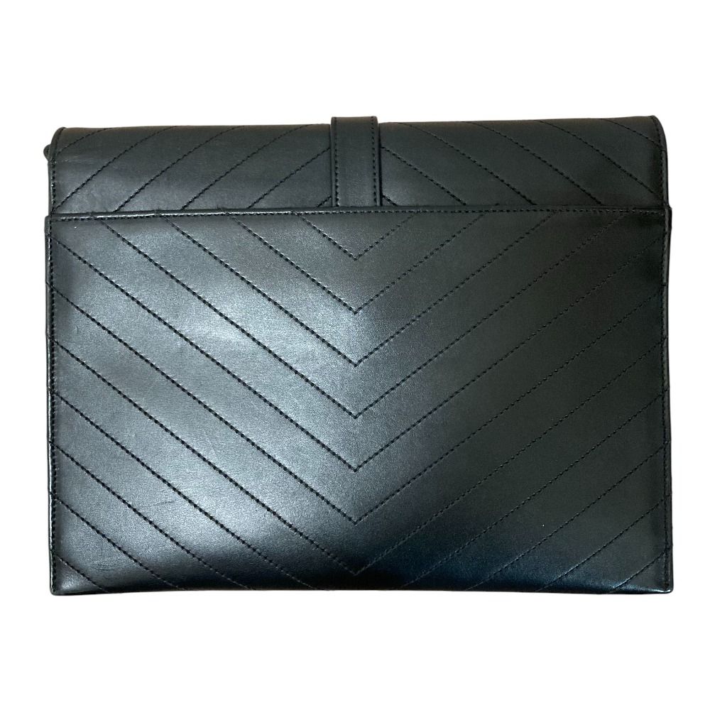 Saint Laurent Paris BO Monogram Cassandra Stitch Chain Shoulder Bag Black — view 5