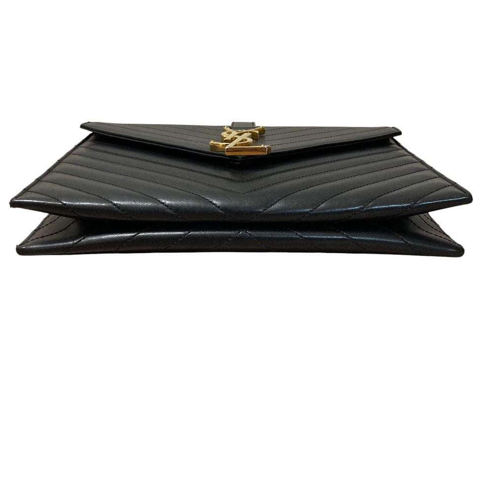 Saint Laurent Paris BO Monogram Cassandra Stitch Chain Shoulder Bag Black — view 8