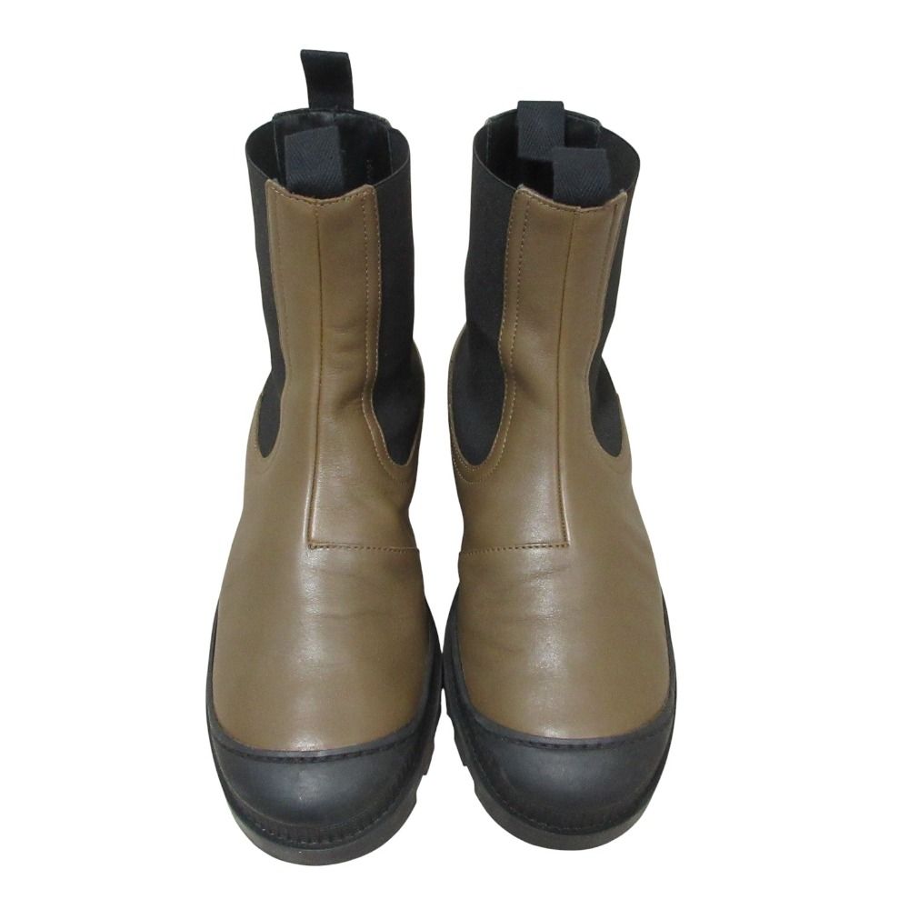 Loewe Leather Short Chelsea Boots 41 Khaki Black — view 5