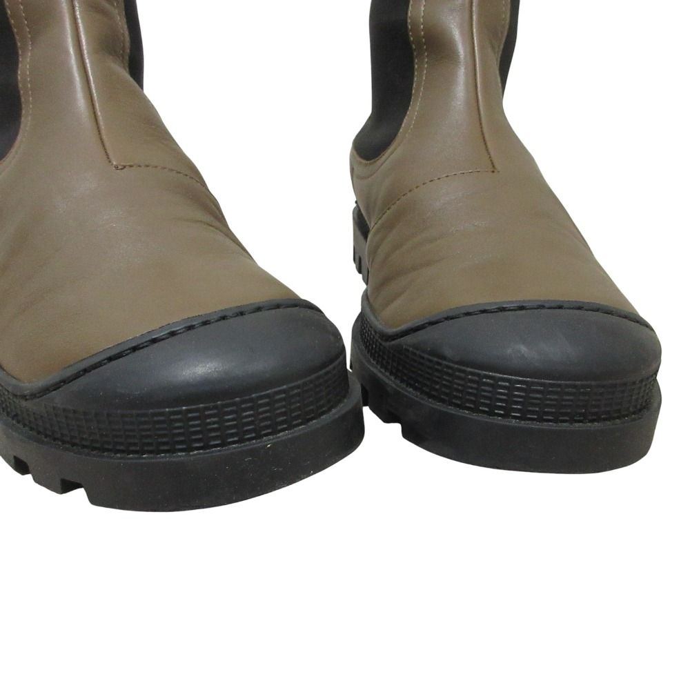 Loewe Leather Short Chelsea Boots 41 Khaki Black — view 6