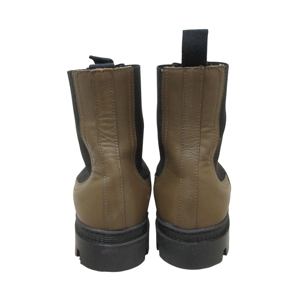 Loewe Leather Short Chelsea Boots 41 Khaki Black — view 3