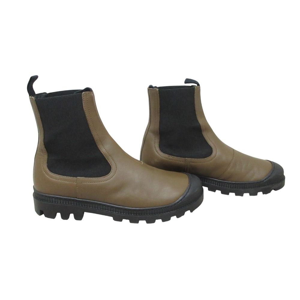 Loewe Leather Short Chelsea Boots 41 Khaki Black — view 2