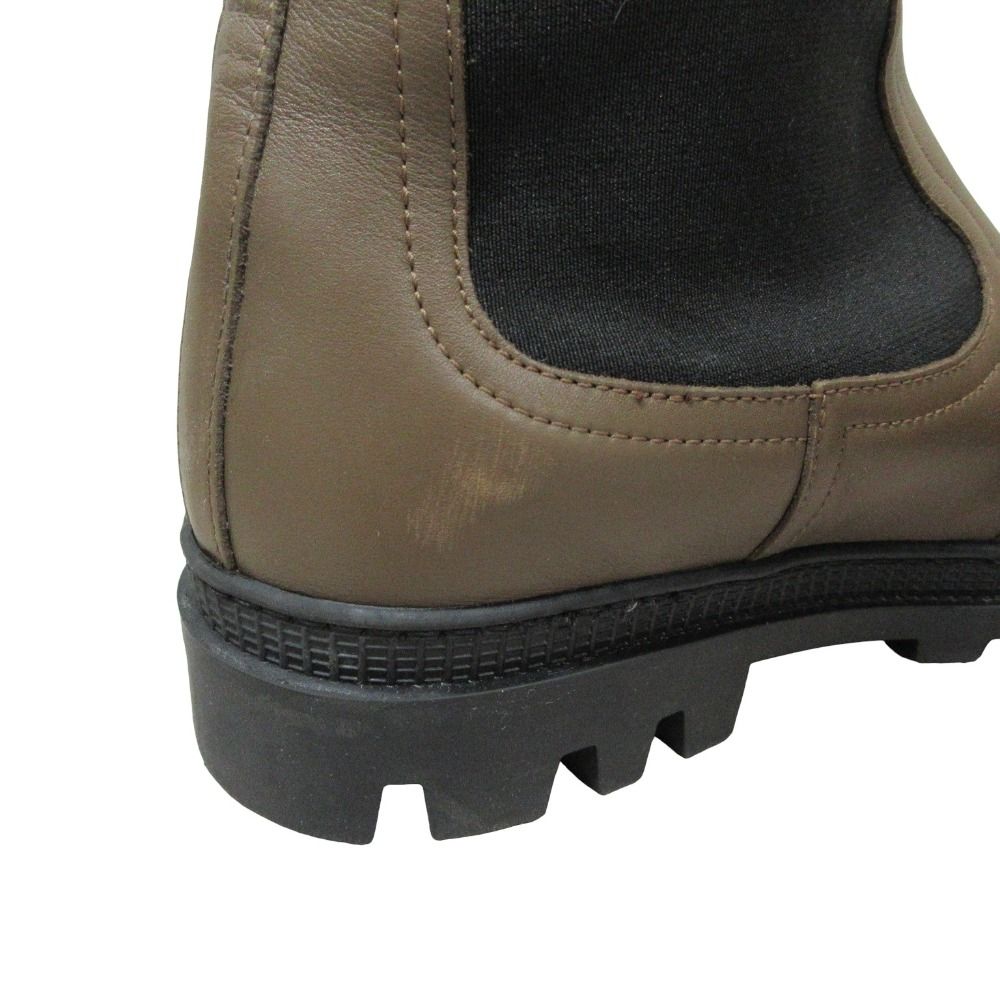 Loewe Leather Short Chelsea Boots 41 Khaki Black — view 8