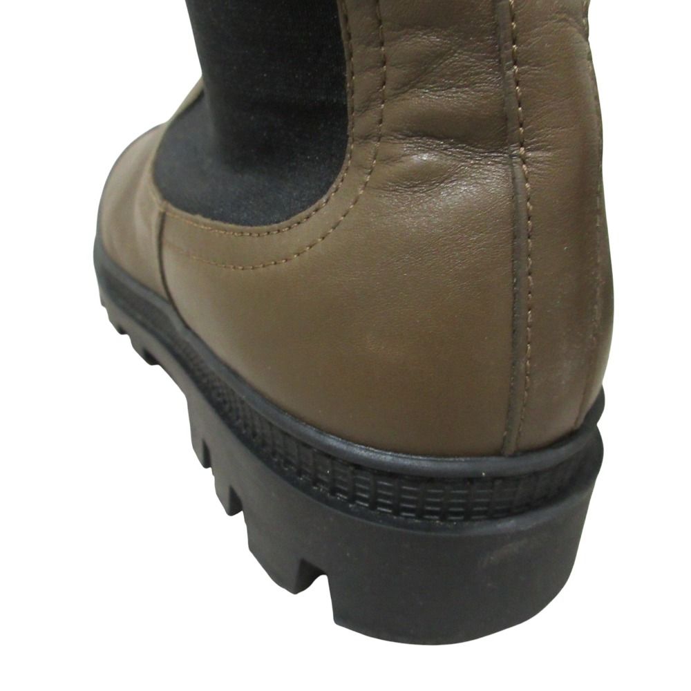 Loewe Leather Short Chelsea Boots 41 Khaki Black — view 9
