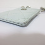 Chanel Caviar Leather Quilted Key Ring Chain Pass Case Light Blue — view 7