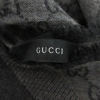 Gucci Wool Silk GG Pattern Large Shawl Dark Gray — view 6