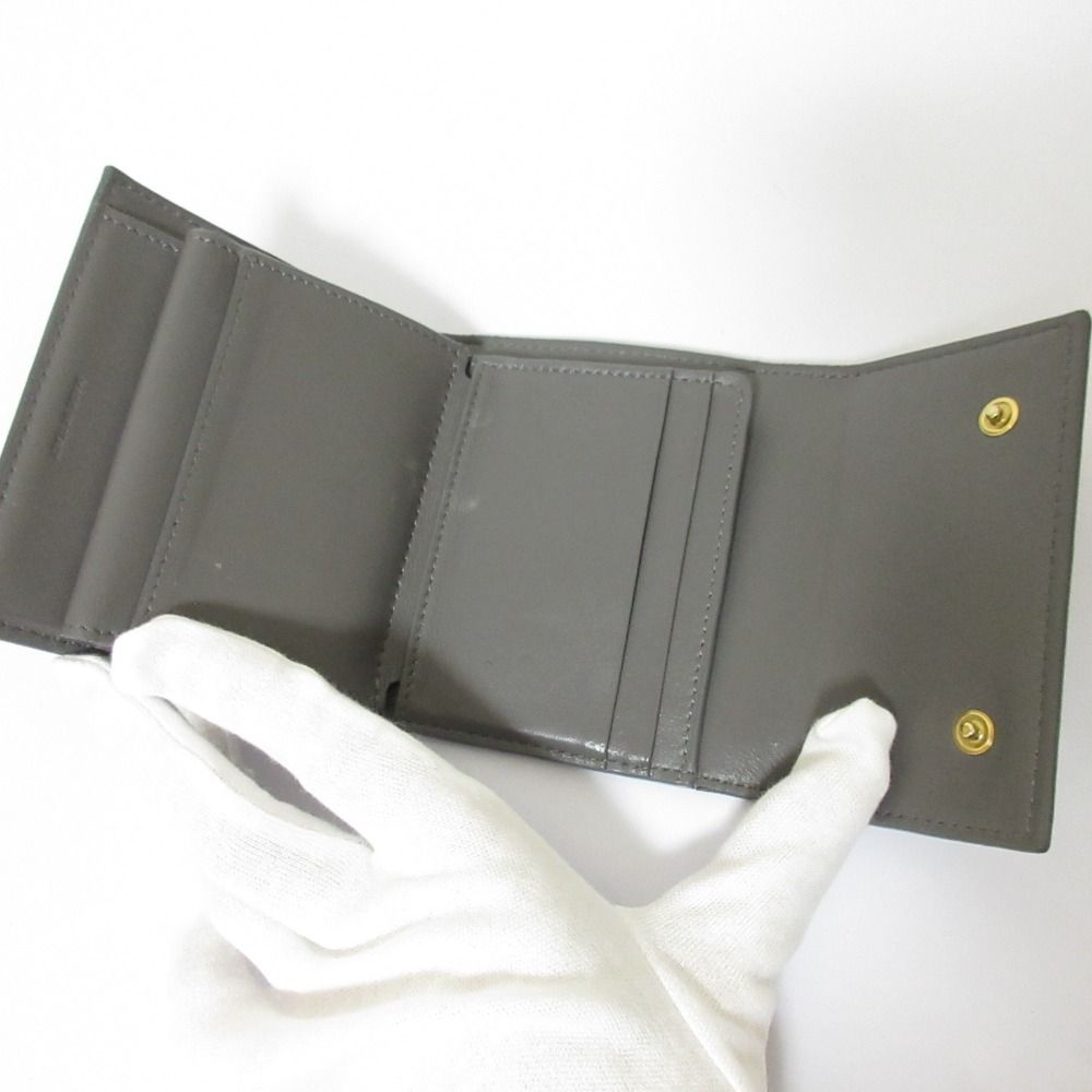 Celine Small Trifold Calfskin Compact Wallet Gray — view 6