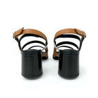 Hermes Eve Sandals Shoes Leather Brown Black White Kelly Strap — view 5