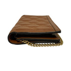 Gucci GG Matelasse Leather Chain Wallet Shoulder Bag Brown — view 4