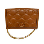 Gucci GG Matelasse Leather Chain Wallet Shoulder Bag Brown — view 2