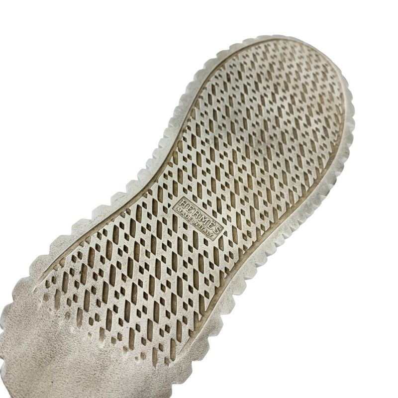 Hermes Climb Sneakers Shoes Leather White Exlibris High Cut — view 8