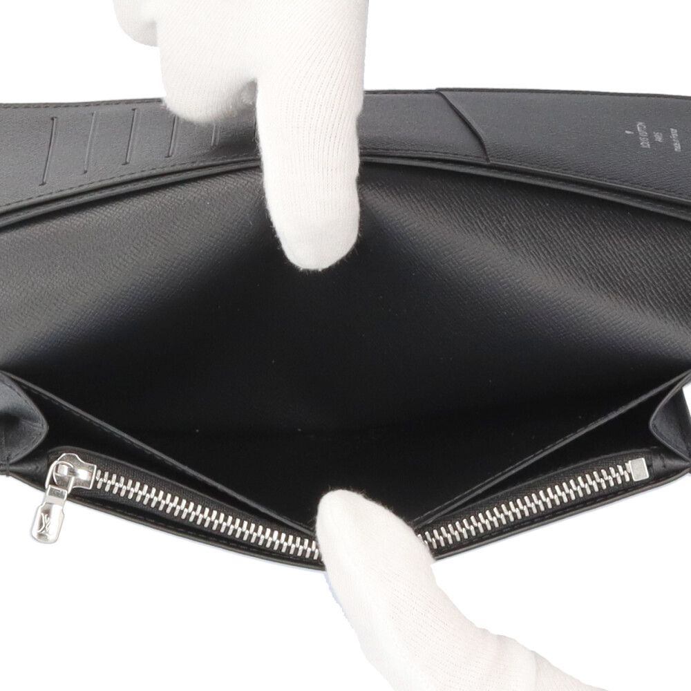 Louis Vuitton Portefeuille Brother Taiga Wallet Leather Black Noir — view 5