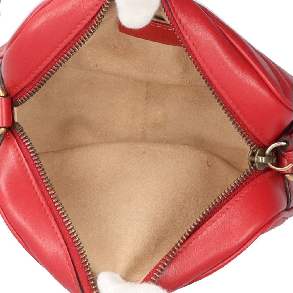 Gucci GG Marmont Shoulder Bag Leather Red — view 6