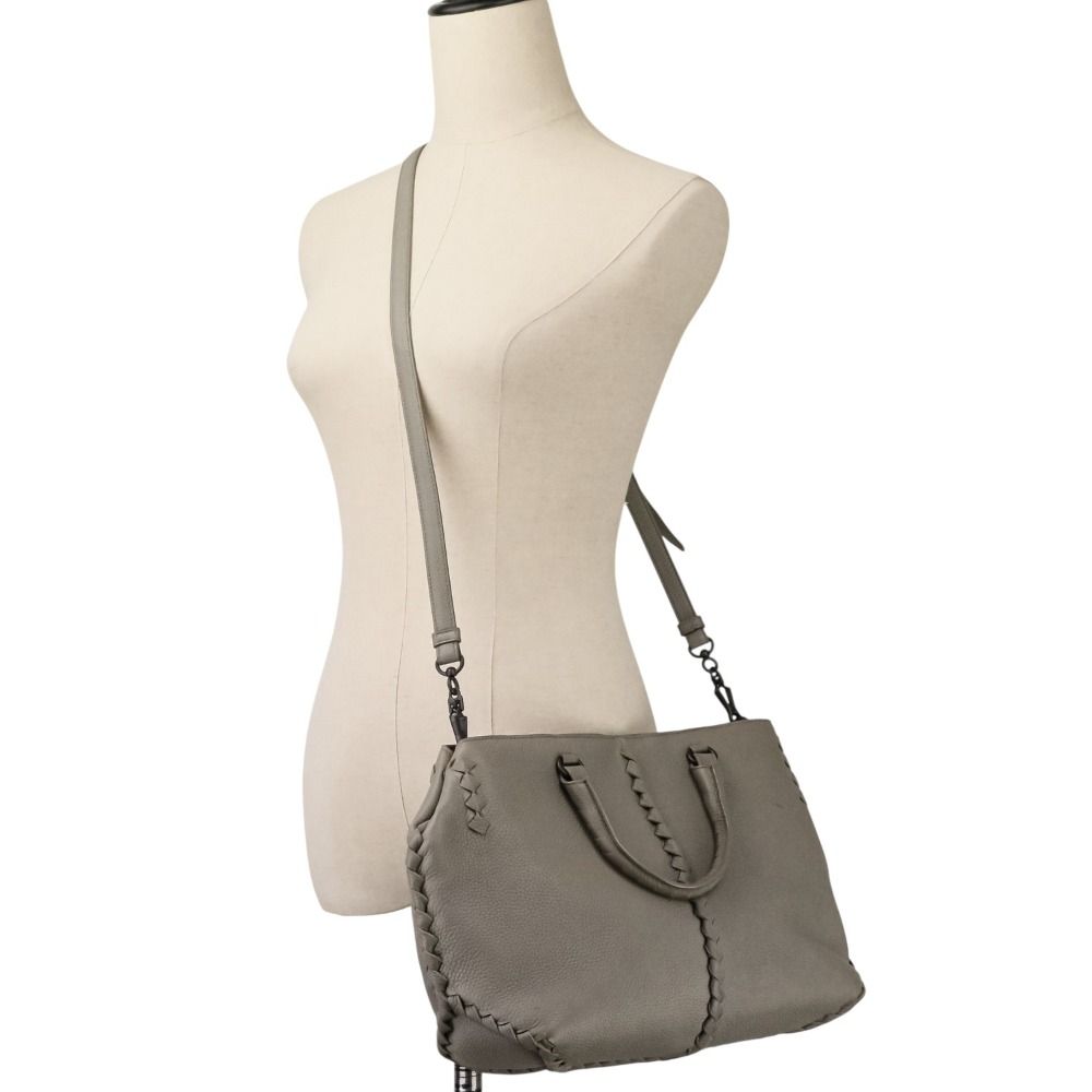 Bottega Veneta Intrecciato 2-Way Handbag Gray — view 9