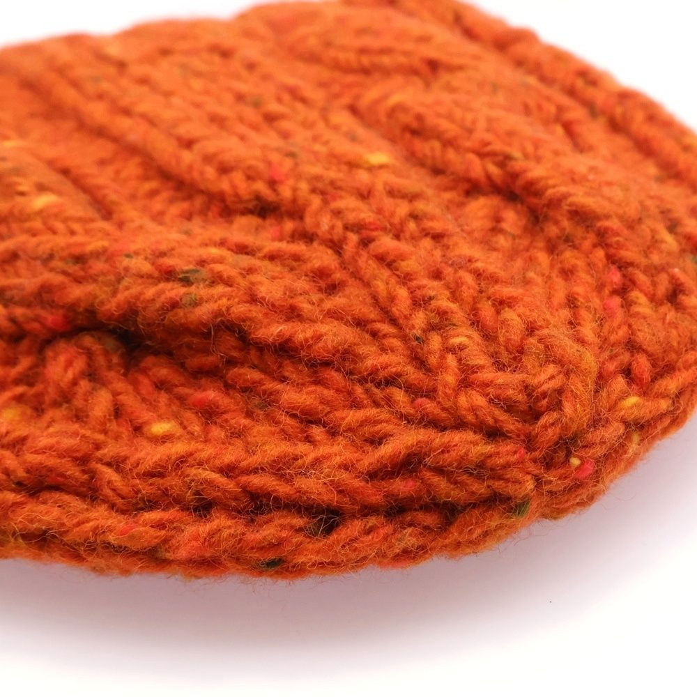 Prada Wool Knit Beanie Cap Hat Orange — view 6