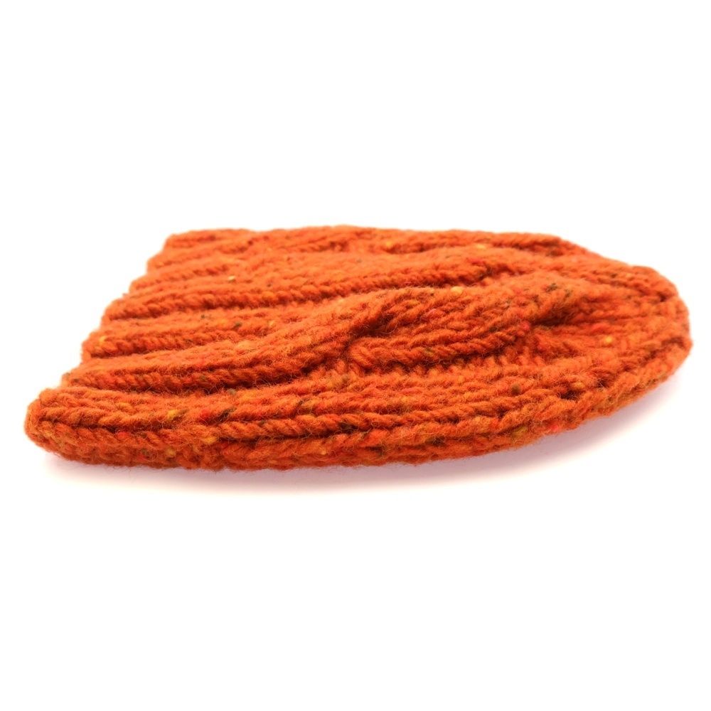 Prada Wool Knit Beanie Cap Hat Orange — view 4