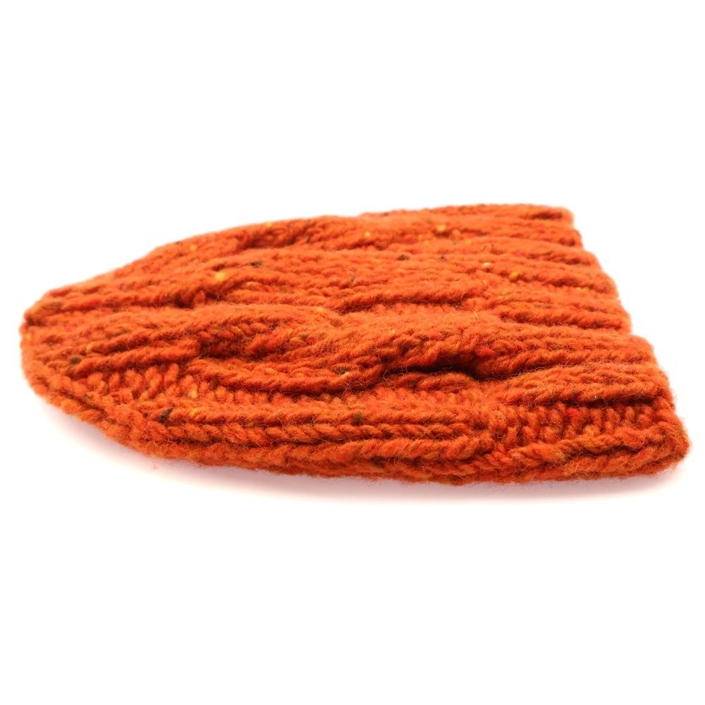 Prada Wool Knit Beanie Cap Hat Orange — view 3