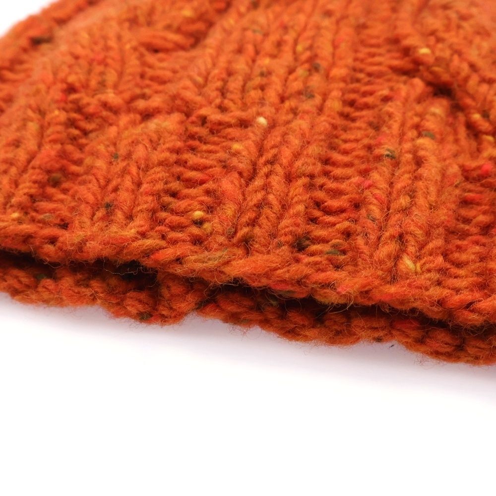 Prada Wool Knit Beanie Cap Hat Orange — view 5