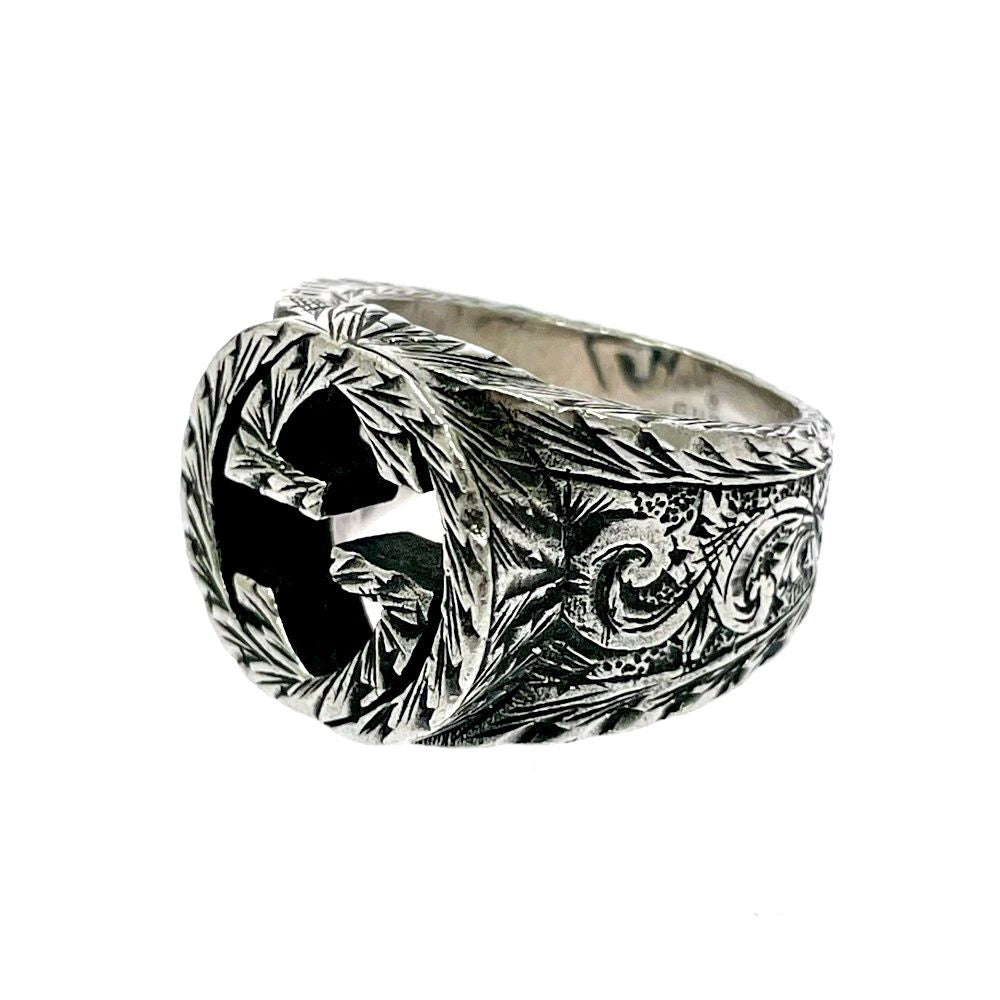 Gucci Silver Interlocking Arabesque Ring 925 Engraved — view 4