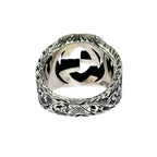 Gucci Silver Interlocking Arabesque Ring 925 Engraved