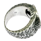 Gucci Silver Interlocking Arabesque Ring 925 Engraved