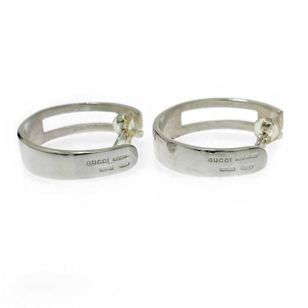 Gucci Silver-g Logo Hoop Earrings 925 Engraved — view 4