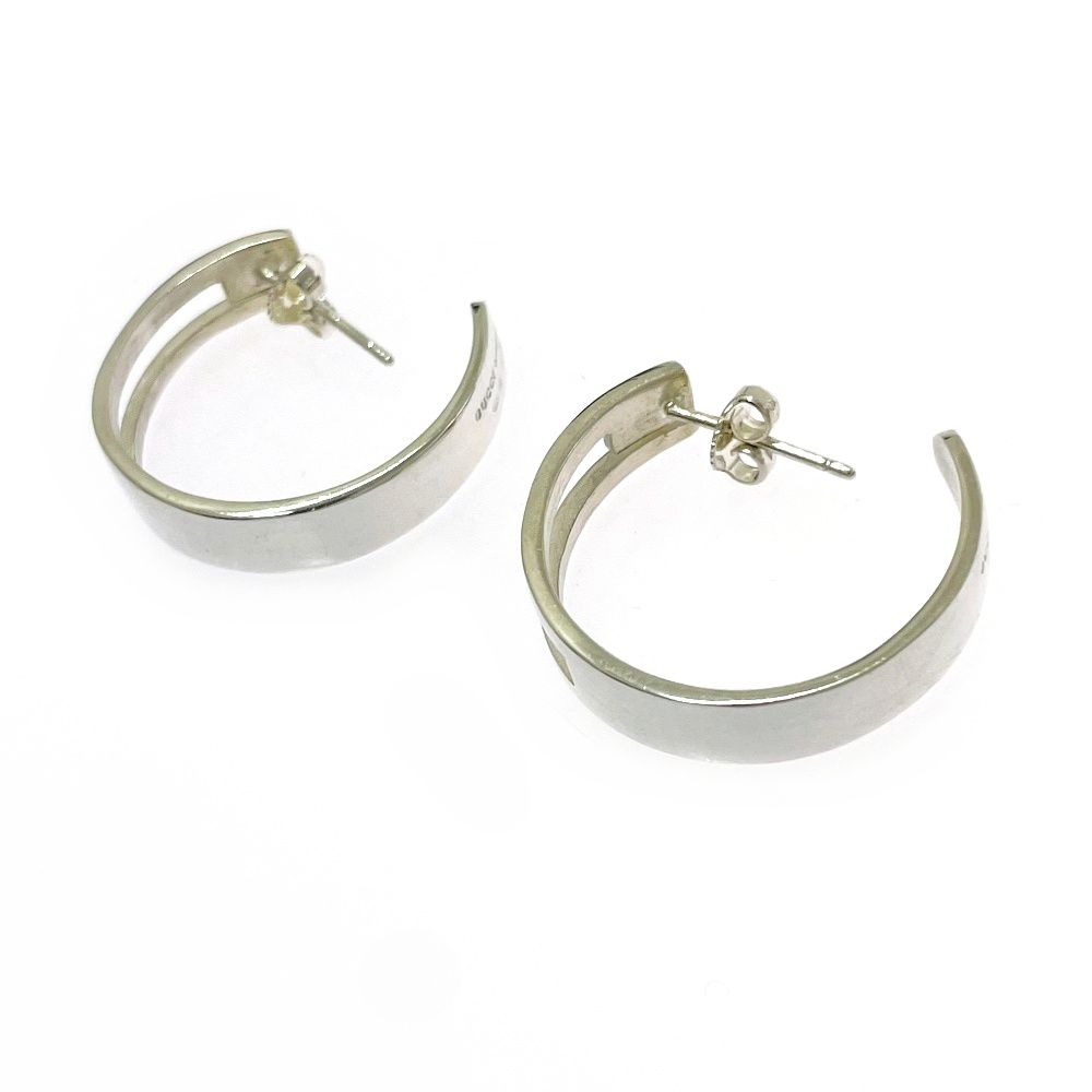 Gucci Silver-g Logo Hoop Earrings 925 Engraved — view 3