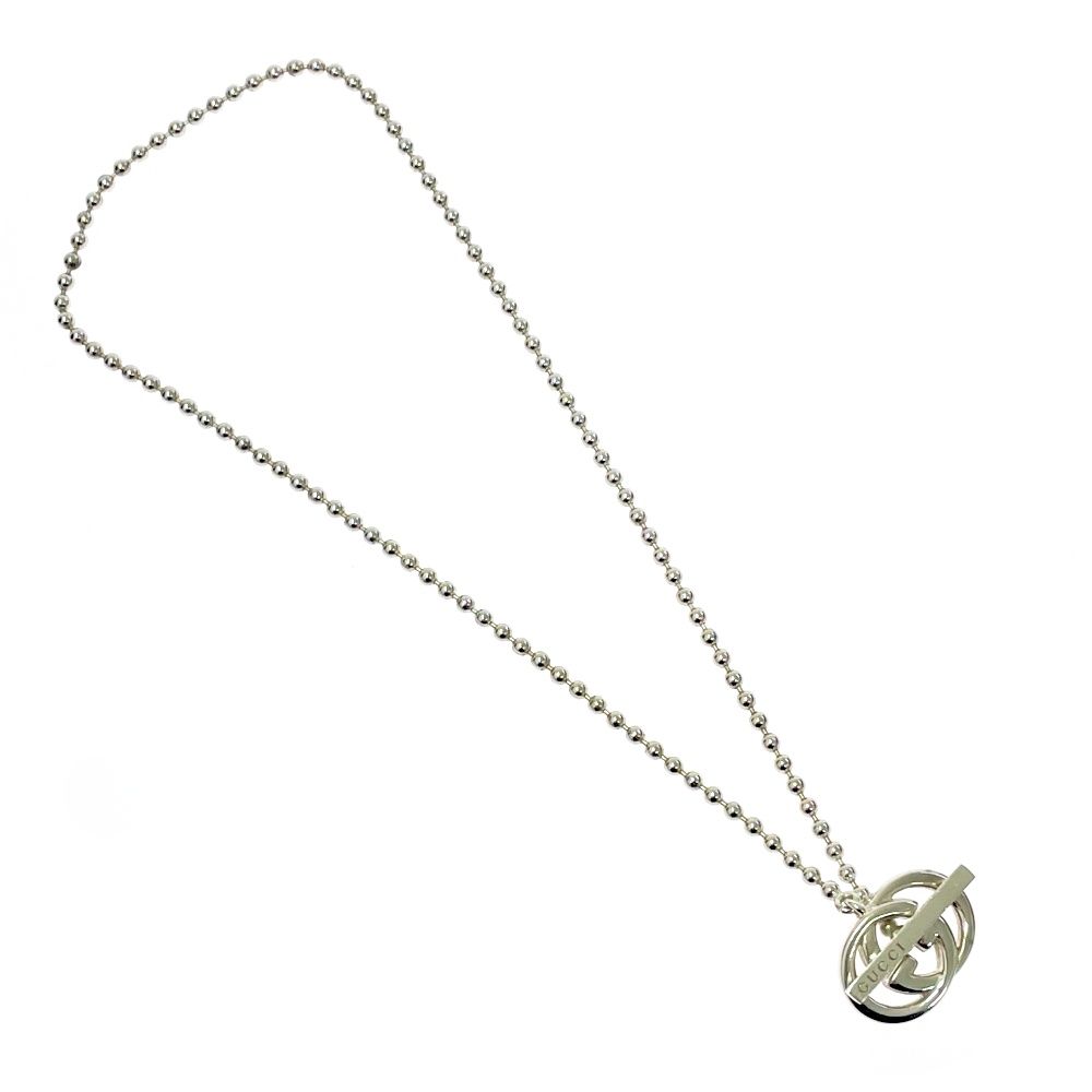 Gucci Silver Interlocking Ball Chain Necklace 925 Stamp — view 2