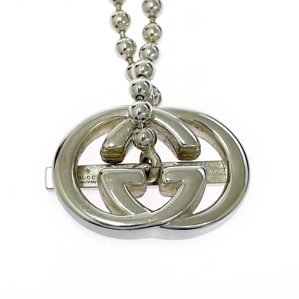 Gucci Silver Interlocking Ball Chain Necklace 925 Stamp — view 4