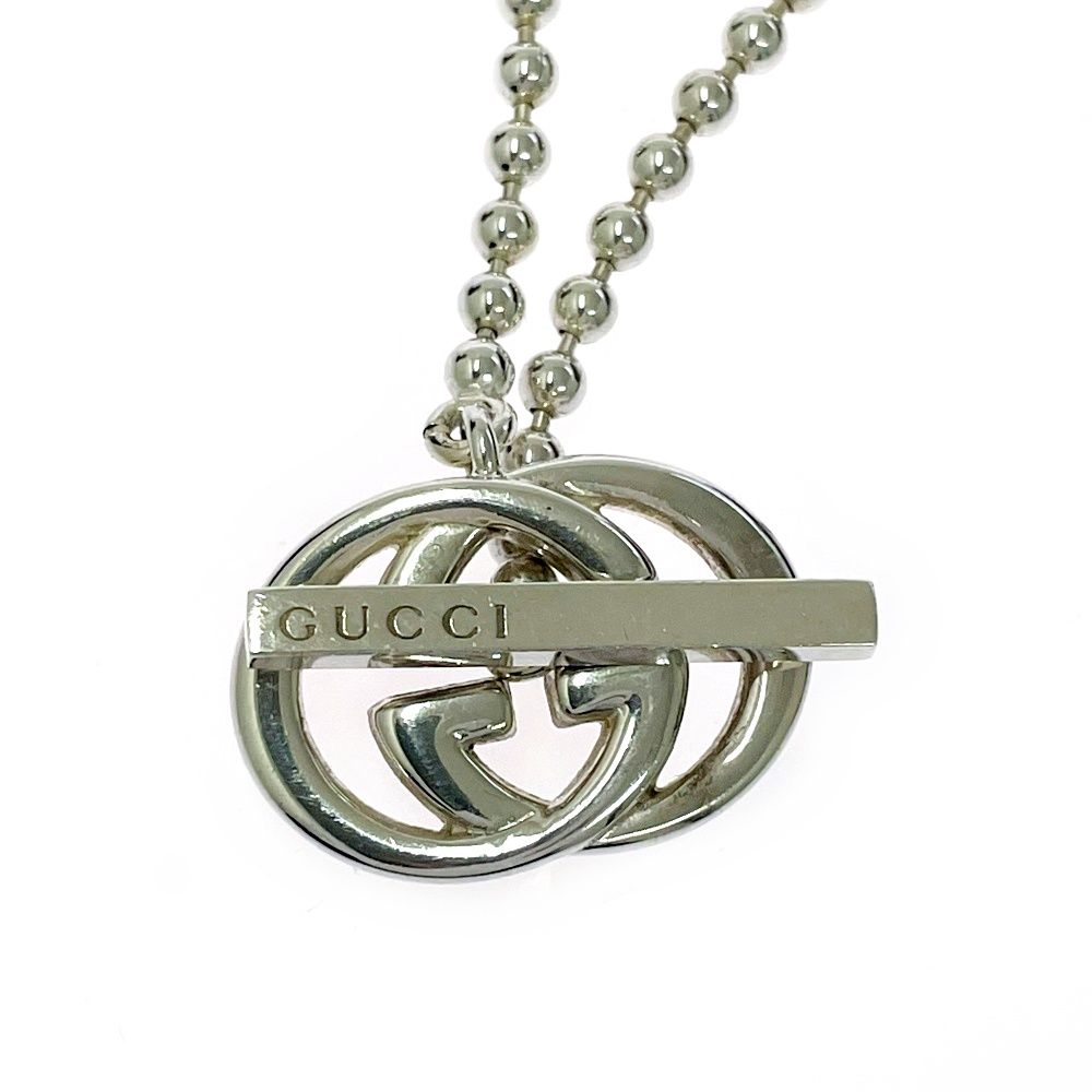 Gucci Silver Interlocking Ball Chain Necklace 925 Stamp — view 3