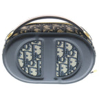 Dior CD Oval Black Camera Bag Navy Beige Leather Canvas — view 2