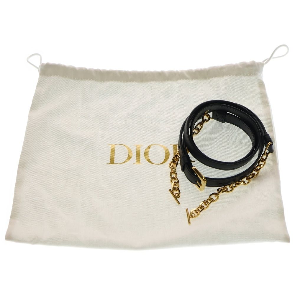Dior CD Oval Black Camera Bag Navy Beige Leather Canvas — view 6
