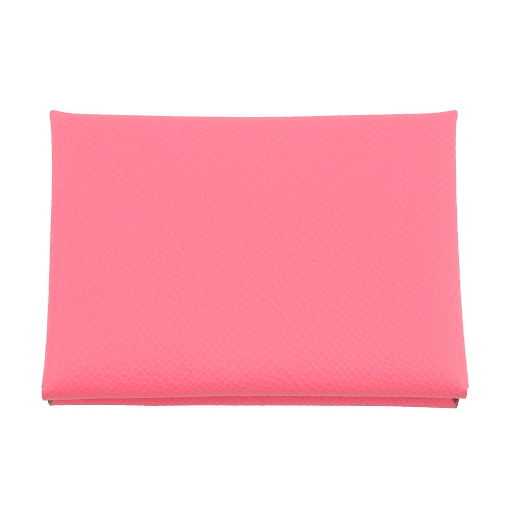 Hermes Coin Case Calviduo Rose Azalea Silver Epsom — view 3