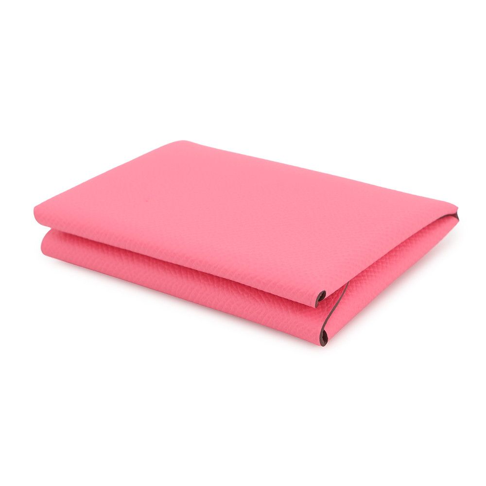 Hermes Coin Case Calviduo Rose Azalea Silver Epsom — view 2