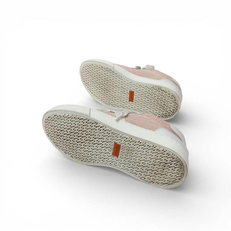Hermes Day Sneakers Shoes Fabric Leather Pink White Silver Kelly — view 6