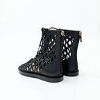Dior D-trap Short Boots Leather Black Mesh Lace Up Sandals Open Toe — view 4