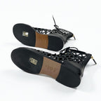Dior D-trap Short Boots Leather Black Mesh Lace Up Sandals Open Toe — view 6