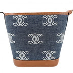 Celine Shoulder Bag Triomphe Mini Bucket Cuill Crossbody Denim — view 2